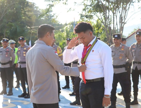 Kapolres Manggarai Timur Apresiasi Prestasi BRIPTU Ricky Yonathan Sioh di Kejuaraan Nasional Karate Kapolri Cup 2026